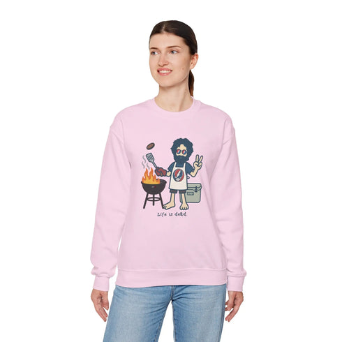 Grateful Dead - Grillin' Jerry | Life is dead. Crewneck Sweatshirt - StealieShop